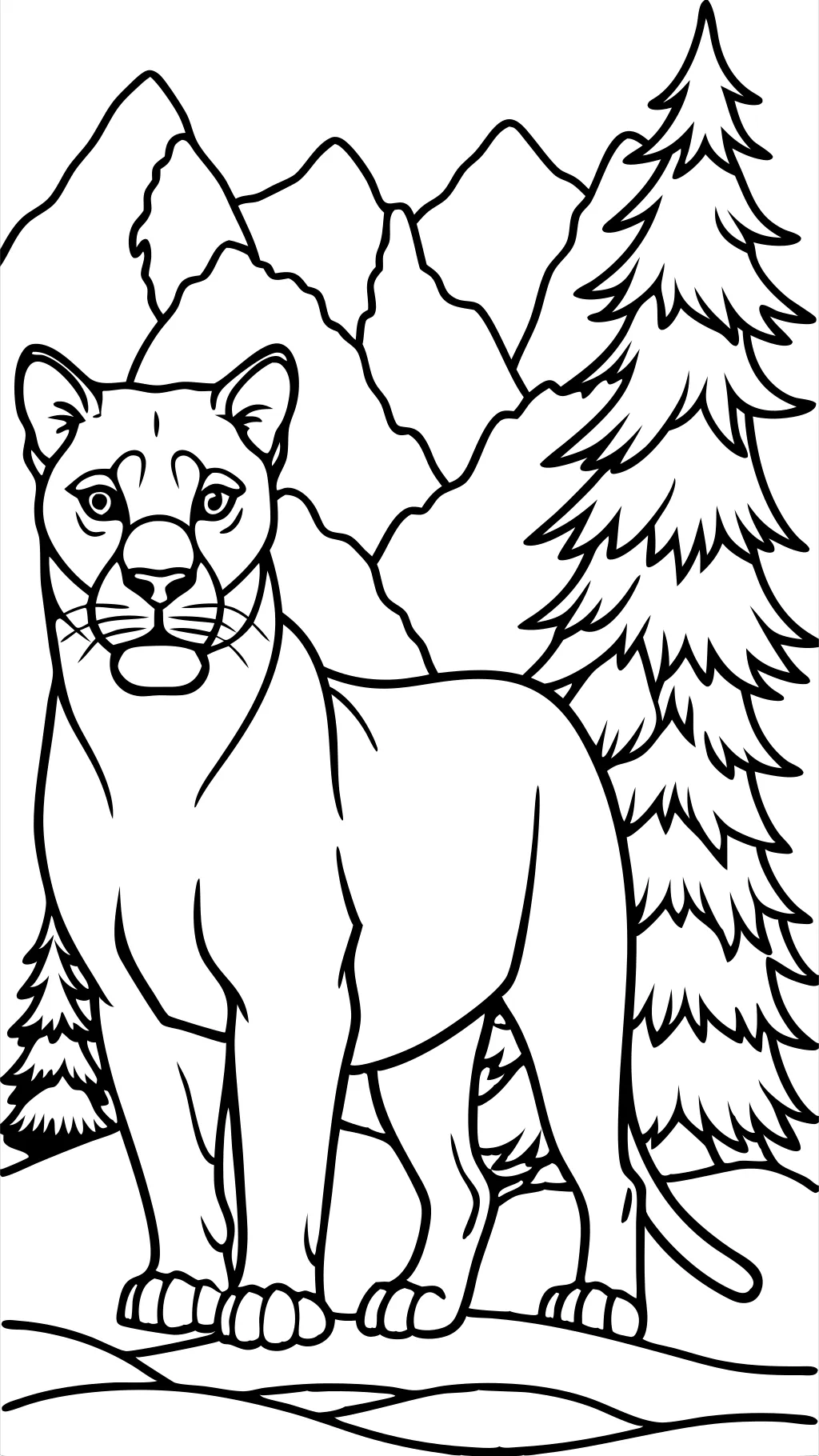 coloring page a color picture of mountain lions